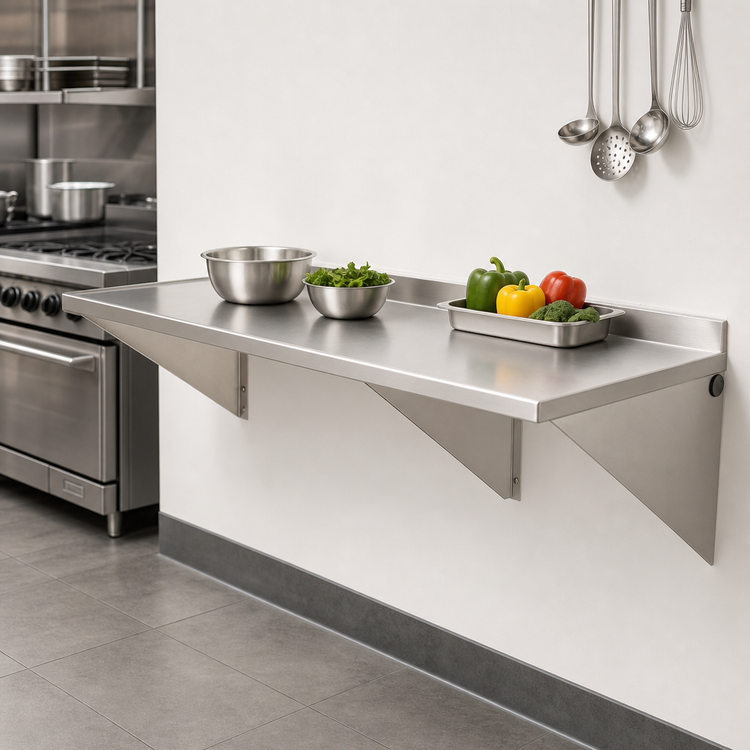 Product image #3 for Wall-Mount Stainless Steel Work Table, 60 x 30 Inches