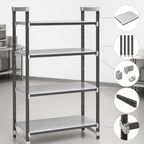 Thumbnail image #3 for Cambro Camshelving® Elements EXU183664S4480 4-Tier Solid Stationary Starter Polymer Shelving Unit, 18 x 36 x 64 in, Speckled Gray