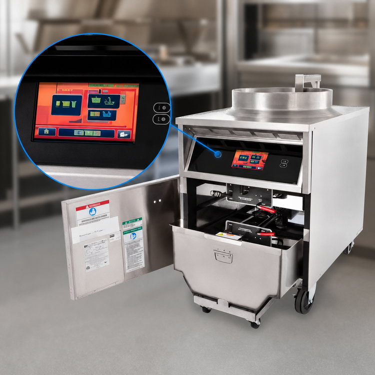 Product image #3 for BKI BLF-TC Extra-Large Volume Electric Deep Fryer with Auto-Lift and Touchscreen Controls