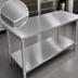 Thumbnail image #3 for John Boos Stallion 84 Inch x 36 Inch 14-Gauge Stainless Steel Flat Top Work Table with Galvanized Undershelf