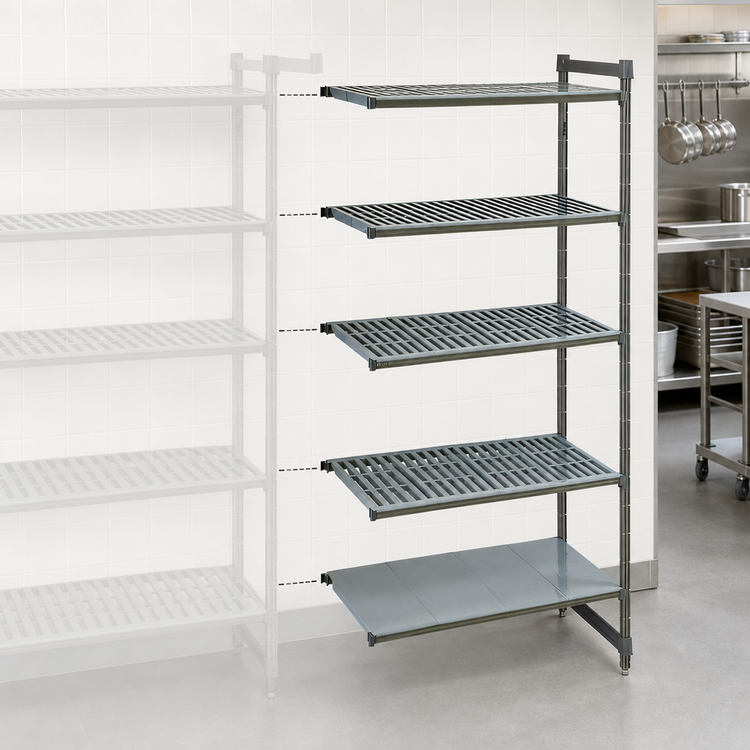 Product image #3 for Cambro Camshelving Basics Plus 5-Tier Add-On Polymer Shelving Unit, 21-Inch Deep x 30-Inch Wide x 84-Inch High