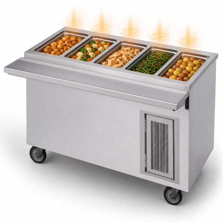 Product image #3 for Randell RANFG HTD-5 72-Inch Mobile Modular Electric Hot Food Table with Enclosed Base and 5 Wells