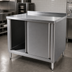 Thumbnail image #3 for 72 Inch x 24 Inch Stainless Steel Enclosed Work Table with Sliding Doors and 2 Inch Rear Up-Turn