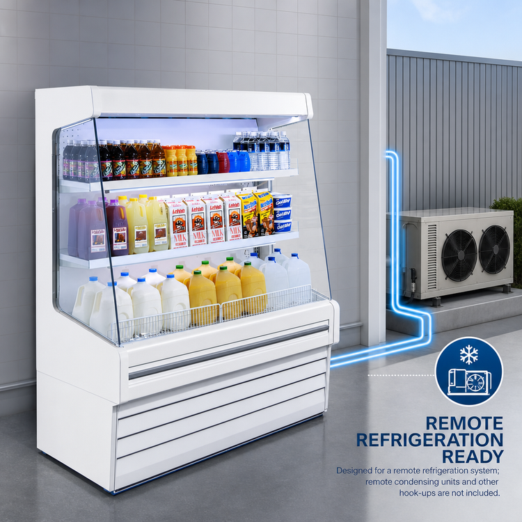 Product image #3 for Howard-McCray Ovation Series 63-Inch Dairy Open Merchandiser, Remote Refrigeration, LED Lighted Shelves, White