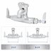 Thumbnail image #3 for T&S Brass Wall-Mount Mixing Service Sink Faucet with Vacuum Breaker Nozzle, Adjustable Inlets, Rough Chrome Finish, and Pail Hook