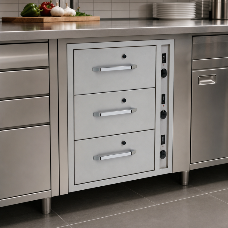 Product image #3 for RedHots DWN-3BI-120 Built-In 3-Drawer Warming Drawer
