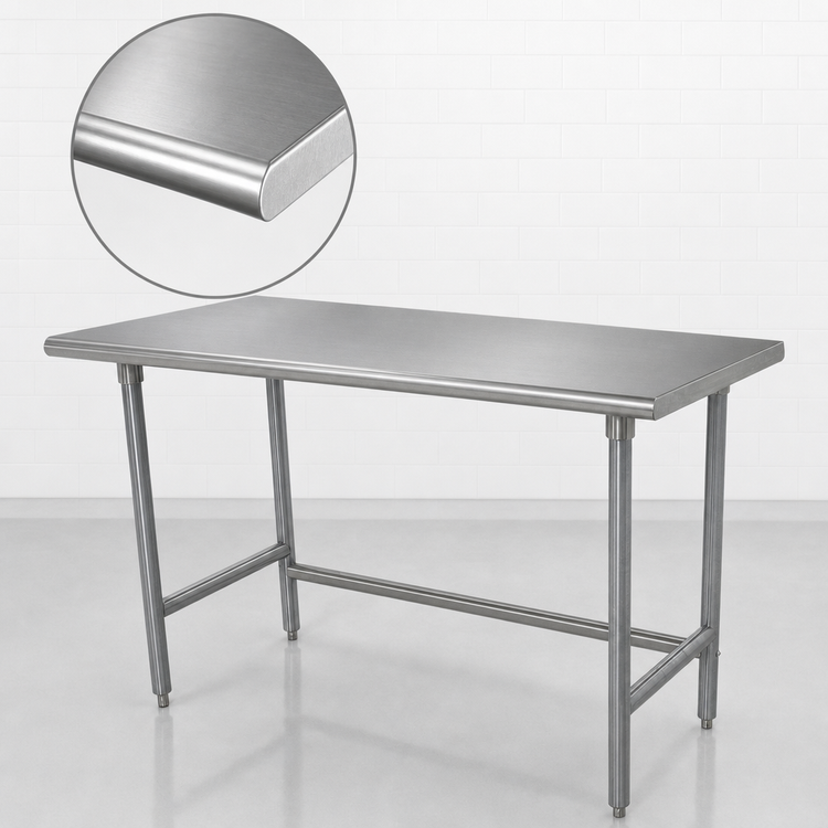 Product image #3 for Advance Tabco 72" x 30" 16-Gauge 430 Stainless Steel Work Table with Galvanized Open Base