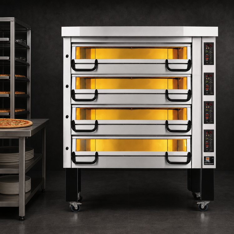 Product image #3 for PizzaMaster PM 914ED Full-Size 4-Deck Electric Stone Hearth Pizza Oven with Ceramic Clay Stones