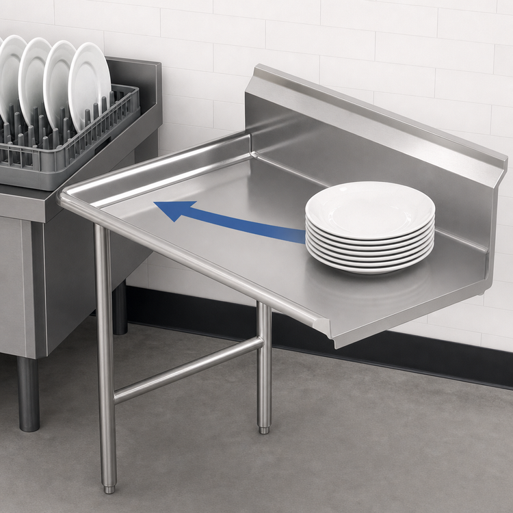 Product image #3 for Sapphire Manufacturing 24-Inch Straight Clean Dish Table, Right-to-Left, Stainless Steel
