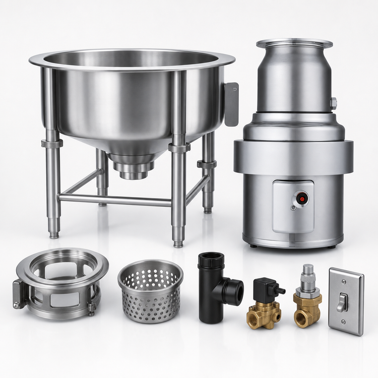 Product image #3 for InSinkErator SS-500 5 HP Commercial Food Waste Disposer Package with 18-Inch Bowl, 6-5/8-Inch Inlet and Manual Switch