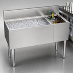 Thumbnail image #3 for Krowne Royal Series KR19-M42L 42-Inch Stainless Steel Underbar Combination Ice Bin with Left 30-Inch Ice Bin and Right 12-Inch Bottle Storage