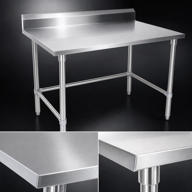 Product image #3 for John Boos Stallion 72-Inch x 30-Inch Stainless Steel Work Table with 5-Inch Backsplash
