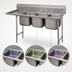 Thumbnail image #3 for Advance Tabco Special Value Regaline 3-Compartment Sink with Left-Hand Drainboard and Galvanized Open Frame Base