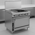Thumbnail image #2 for Titan JTRH-24IP-2-36C 36-Inch Gas Heavy Duty Range with 2 Open Burners, 24-Inch Plancha, and Convection Oven