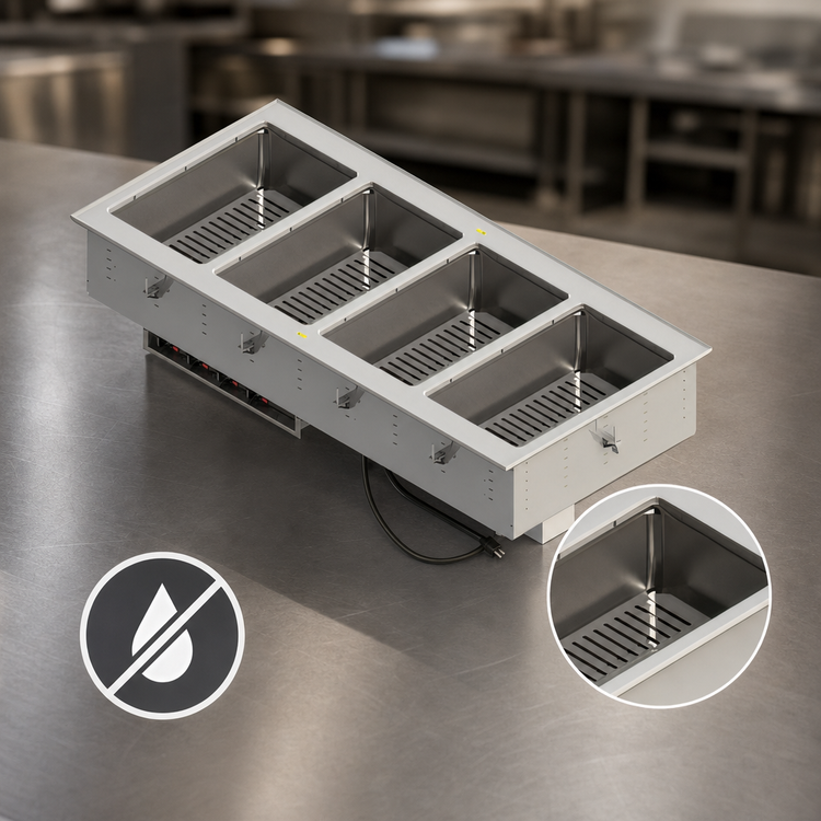Product image #3 for Vollrath Electric Insulated 1-Well Hot Food Well Drop-In Unit with Thermostatic Control, 120V