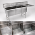 Thumbnail image #3 for John Boos B-Series 3-Compartment Sink with Right Drainboard, 70-3/16 Inch x 25-1/2 Inch, 16-Gauge Stainless Steel