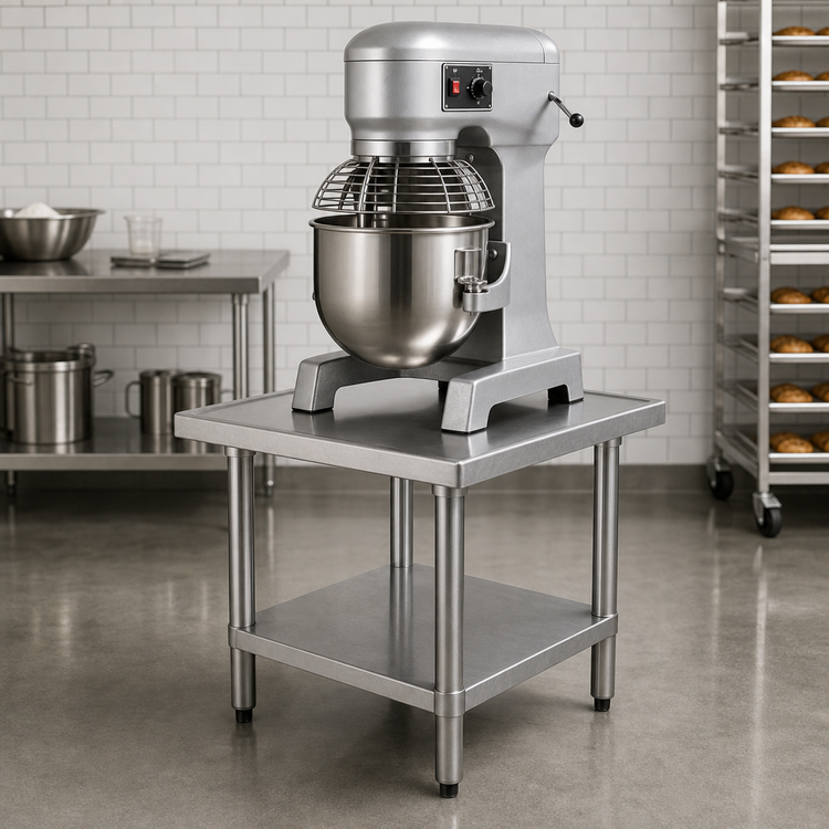 Product image #3 for 30-Inch Stainless Steel Mixer Table with Undershelf for SP08, SP10, SP20 & SP25