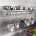 Thumbnail image #3 for Eagle Group WSP1260 Wall-Mounted Stainless Steel Pot Rack Shelf, 60 Inch x 12 Inch