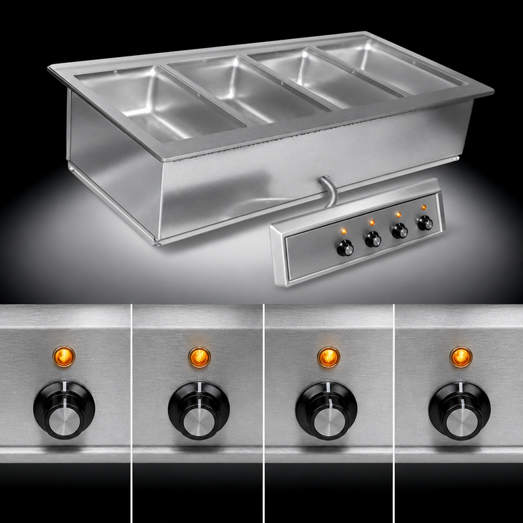 Product image #3 for Eagle Group SGDI-4 Drop-In Electric Hot Food Well Unit with (4) Wells