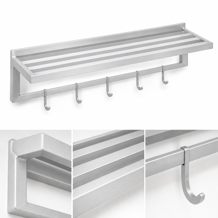 Product image #3 for Channel All-Welded Tubular Aluminum Wall Shelf, 36 Inches W x 12 Inches D