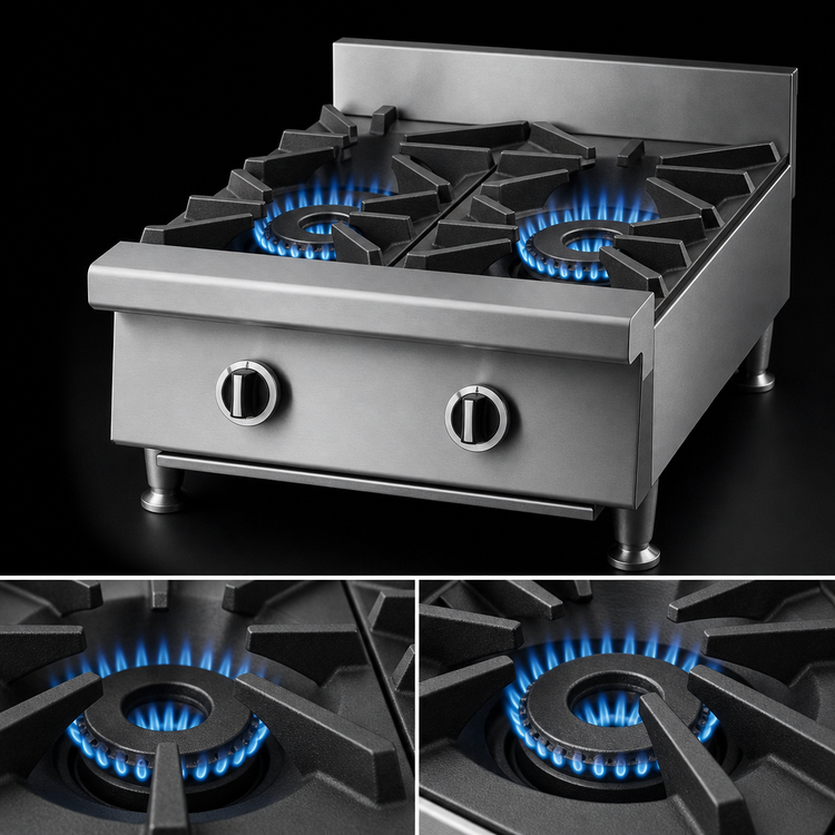 Product image #3 for Garland US Range UT Counter 12-Inch Heavy-Duty Countertop Gas Hot Plate with 2 Open Burners