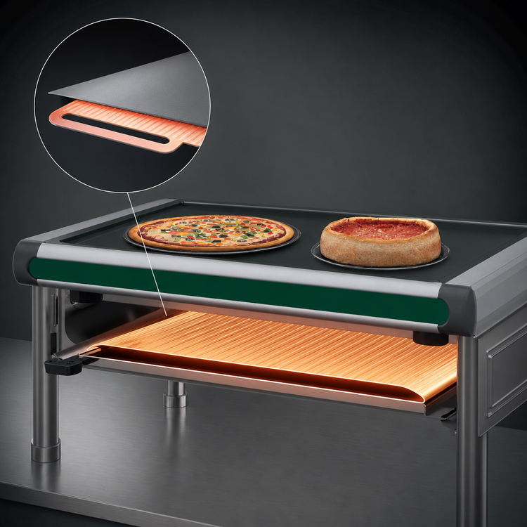 Product image #3 for Hatco Glo-Ray Designer Freestanding Warming Shelf, 36.25 Inch Wide, 2 Full-Size Pan Capacity
