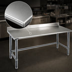 Thumbnail image #3 for Eagle Group Spec-Master T24144STE-BS 144" x 24" Stainless Steel Work Table with 4-1/2" Backsplash, 14-Gauge 300 Series Top