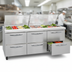 Thumbnail image #2 for Continental Refrigerator Mighty Top SW72N27M-D 72 Inch Three-Section Refrigerated Sandwich Unit with Drawers