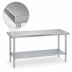 Thumbnail image #3 for Duke Manufacturing 314-3648 48-Inch Stainless Steel Work Table, 14-Gauge 300-Series Top, Galvanized Undershelf