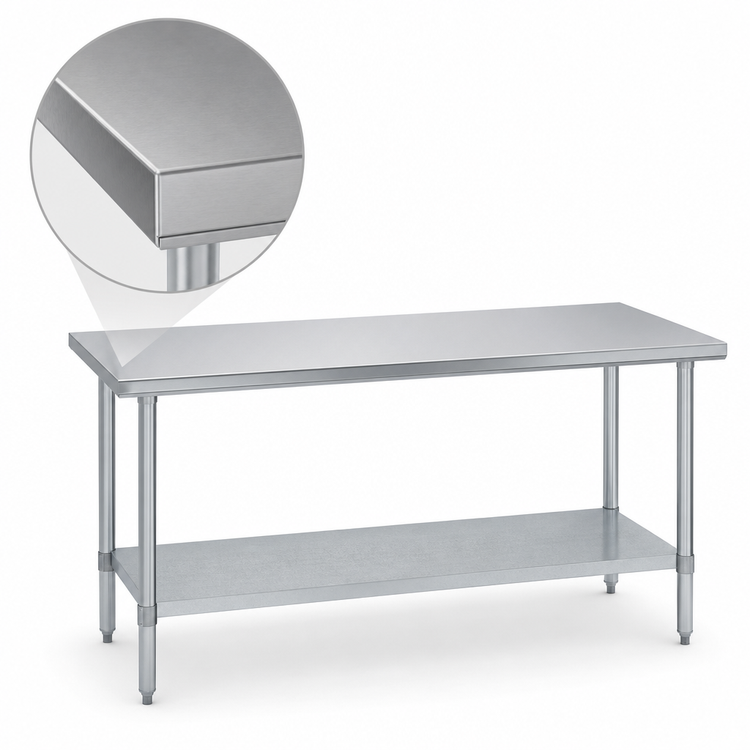 Product image #3 for Duke Stainless Steel Work Table with Galvanized Undershelf, 48-Inch Wide