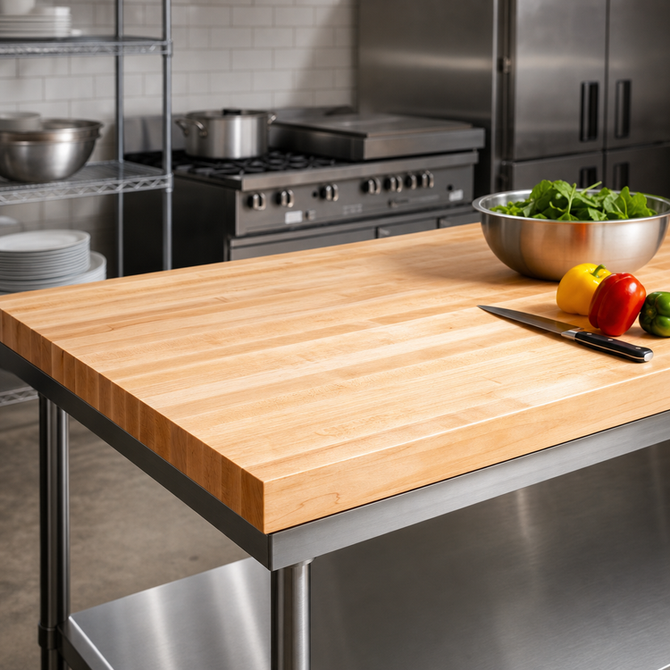 Product image #3 for John Boos Boos Block KCT Series Kitchen Countertop, 108 x 25 Inch, Northern Hard Rock Maple, Edge Grain, Oil Finish