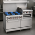 Thumbnail image #3 for Hurakan Heavy Duty 60-Inch Gas Range with 6 Open Burners, 2 Ovens, Griddle, and Broiler