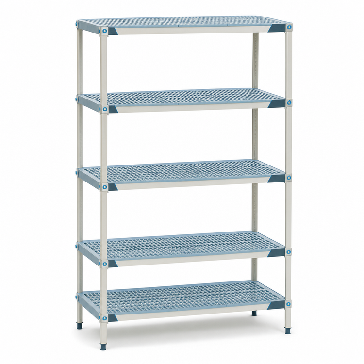 Product image #3 for MetroMax i 5-Tier Rust-Proof Starter Shelving Unit with Open Grid Polymer Shelves, 24W x 24D x 74H