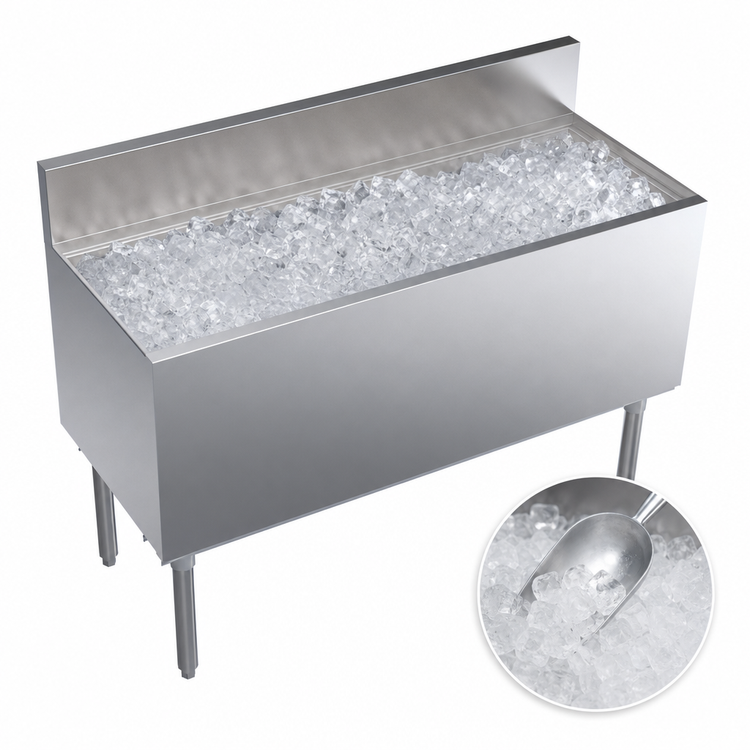 Product image #3 for Krowne Royal Series 48-Inch Underbar Stainless Steel Ice Bin/Cocktail Unit, 194-Lb Capacity