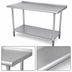 Thumbnail image #3 for Advance Tabco 84 Inch x 24 Inch 16-Gauge 430 Stainless Steel Work Table with 1-1/2 Inch Rear Up-Turn and Adjustable Undershelf