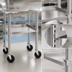 Thumbnail image #3 for Texican Specialty Products TSS 29 x 19 x 32-Inch Portable Stainless Steel Equipment Stand with Adjustable Shelf and Locking Casters