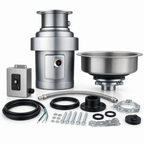 Thumbnail image #3 for InSinkErator SS-200™ SS-200-15B-CC202 Complete Commercial Food Waste Disposer Package, 2 HP, 15-Inch Bowl, Stainless Steel