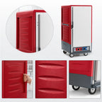Thumbnail image #3 for Metro C5 Insulation Armour C537-CLFS-4 3/4-Height Mobile Heated Holding & Proofing Cabinet, Red Insulation Armour, 14 Sheet Pan Capacity