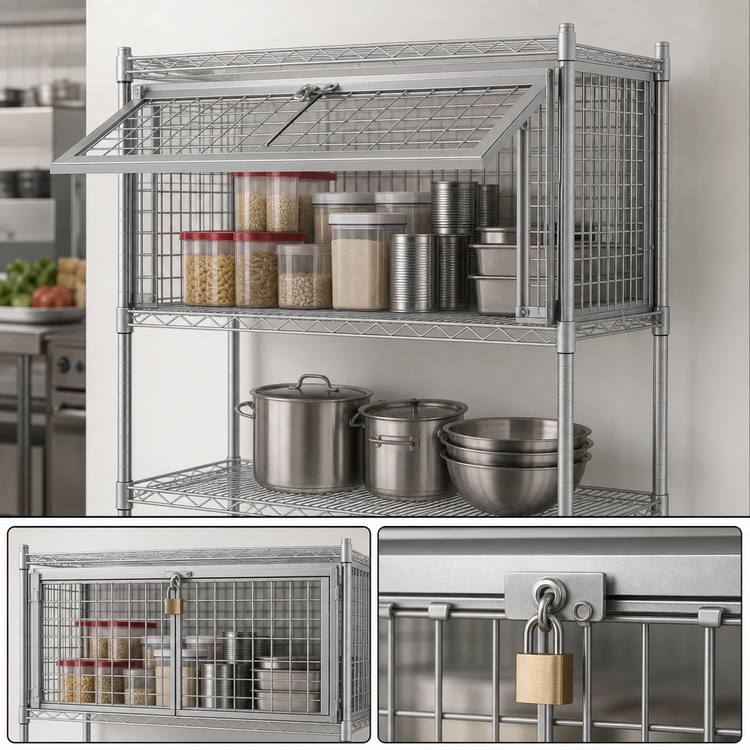Product image #3 for EAGLEbrite Zinc 60"W x 18"D Security Enclosure Kit with Flip-Up Door