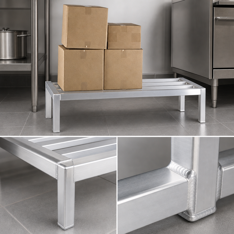 Product image #3 for New Age Heavy-Duty Aluminum Dunnage Rack, 36"W x 20"D x 12"H, 3000 lb Capacity