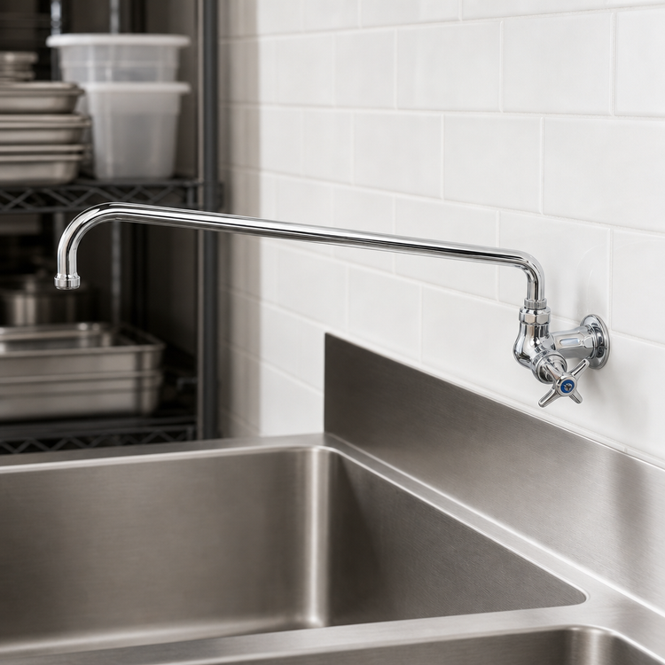 Product image #3 for T&S Brass Single Wall-Mounted Sink and Pantry Faucet with 18-Inch Swing Nozzle