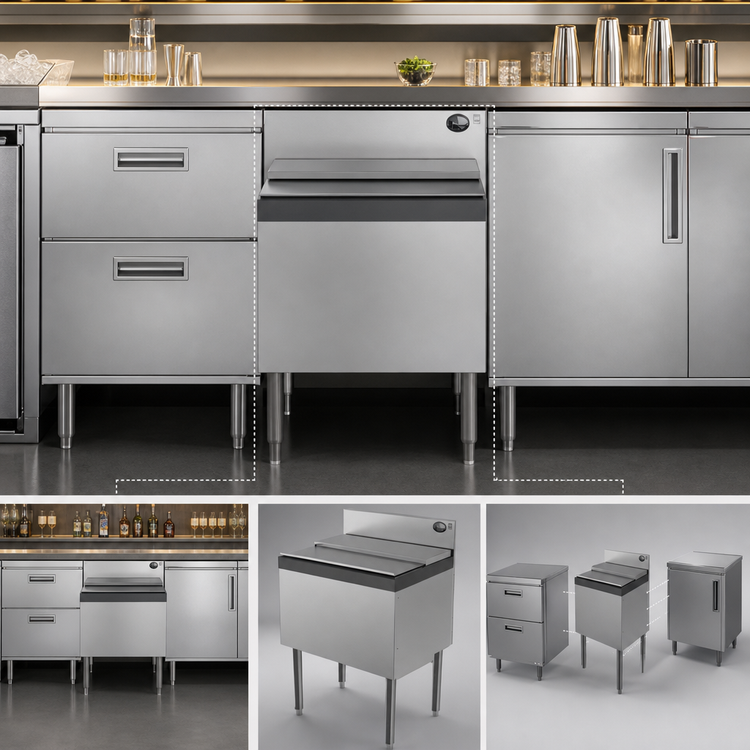 Product image #3 for Perlick Top Shelf TSD Series 36-Inch Modular Underbar Ice Bin/Cocktail Unit, Without Cold Plate