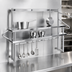 Thumbnail image #3 for Eagle Group 79 Inch Chrome Plated Single-Bar Table-Mounted Pot & Ladle Rack