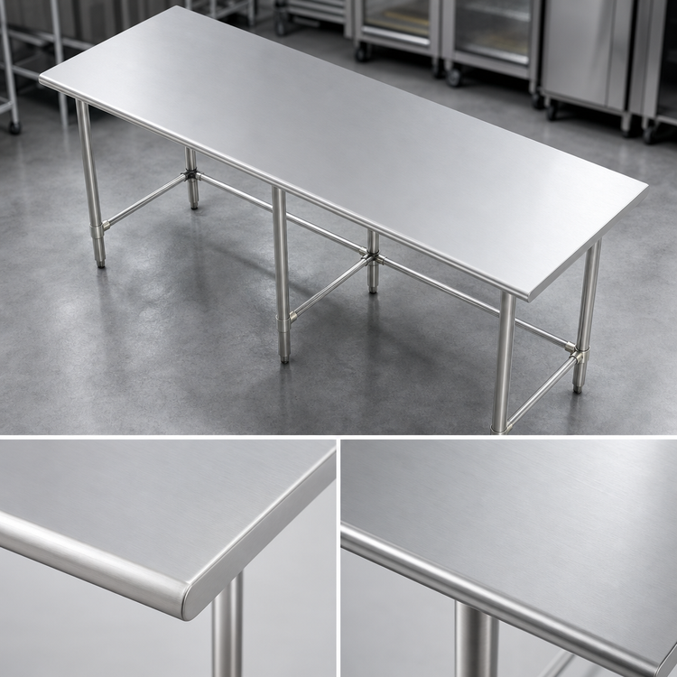 Product image #3 for Sapphire Manufacturing 120-Inch x 18-Inch Stainless Steel Work Table with 18-Gauge 400-Series Top