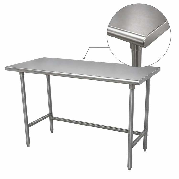 Product image #3 for Advance Tabco Special Value Series Stainless Steel Work Table, 84 x 30 Inches, Open Base