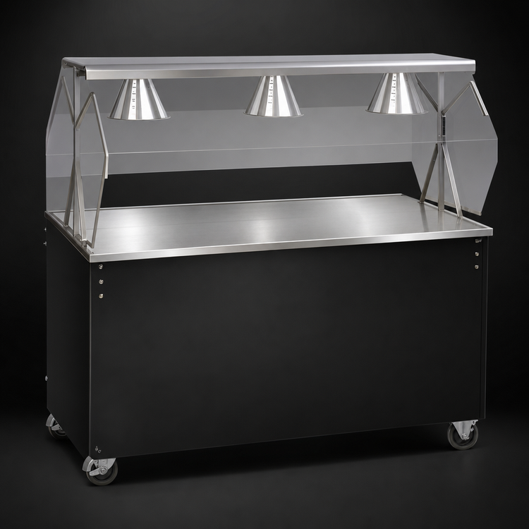 Product image #3 for Vollrath 2-Series Affordable Portable 60-Inch Cafeteria Utility Station with Open Storage Base and Breath Guard