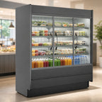 Thumbnail image #3 for Structural Concepts Fusion® MD678DR High-Profile Self-Service Refrigerated Display Case, 3 Front Glass Doors, Remote DX, Black Interior