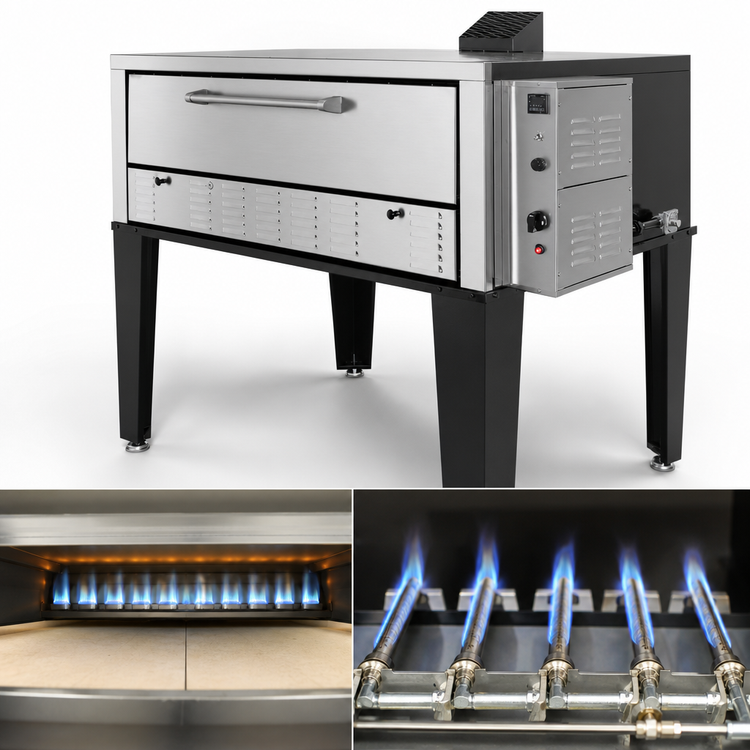 Product image #4 for Peerless Gas Deck Pizza Oven with 52"W x 36"D Stone Deck, 1 Deck, Digital Right-Side Controls