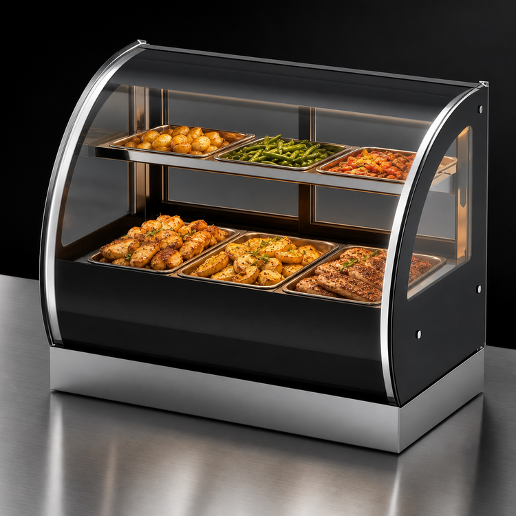 Product image #3 for Vollrath 36-Inch Countertop Heated Full-Service Hot Food Display Case with Curved Glass Front