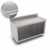 Thumbnail image #3 for John Boos 72 Inch x 30 Inch Stainless Steel Underbar Work Table with Open Front Cabinet Base and 5 Inch Backsplash